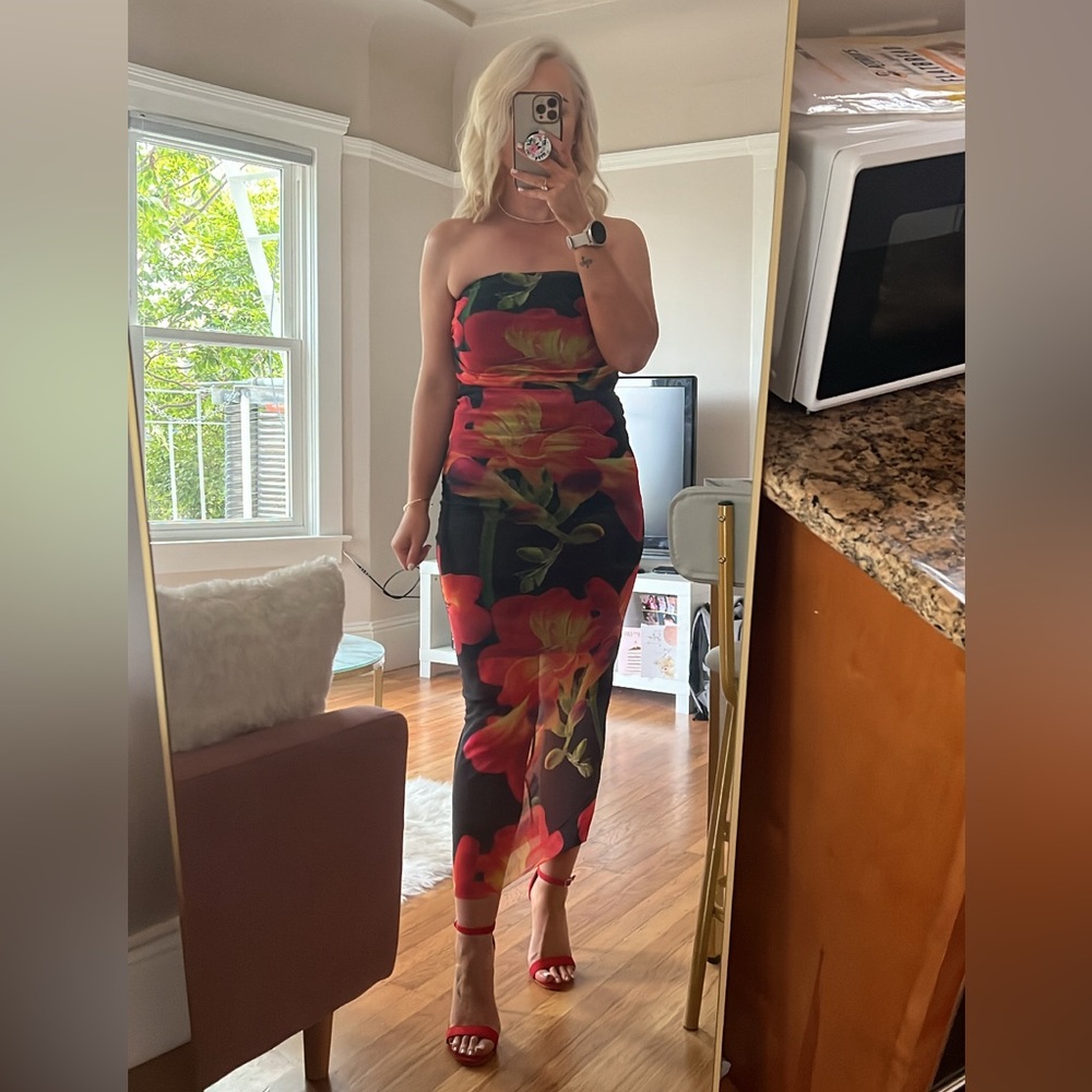 Floral print Zara dress.
